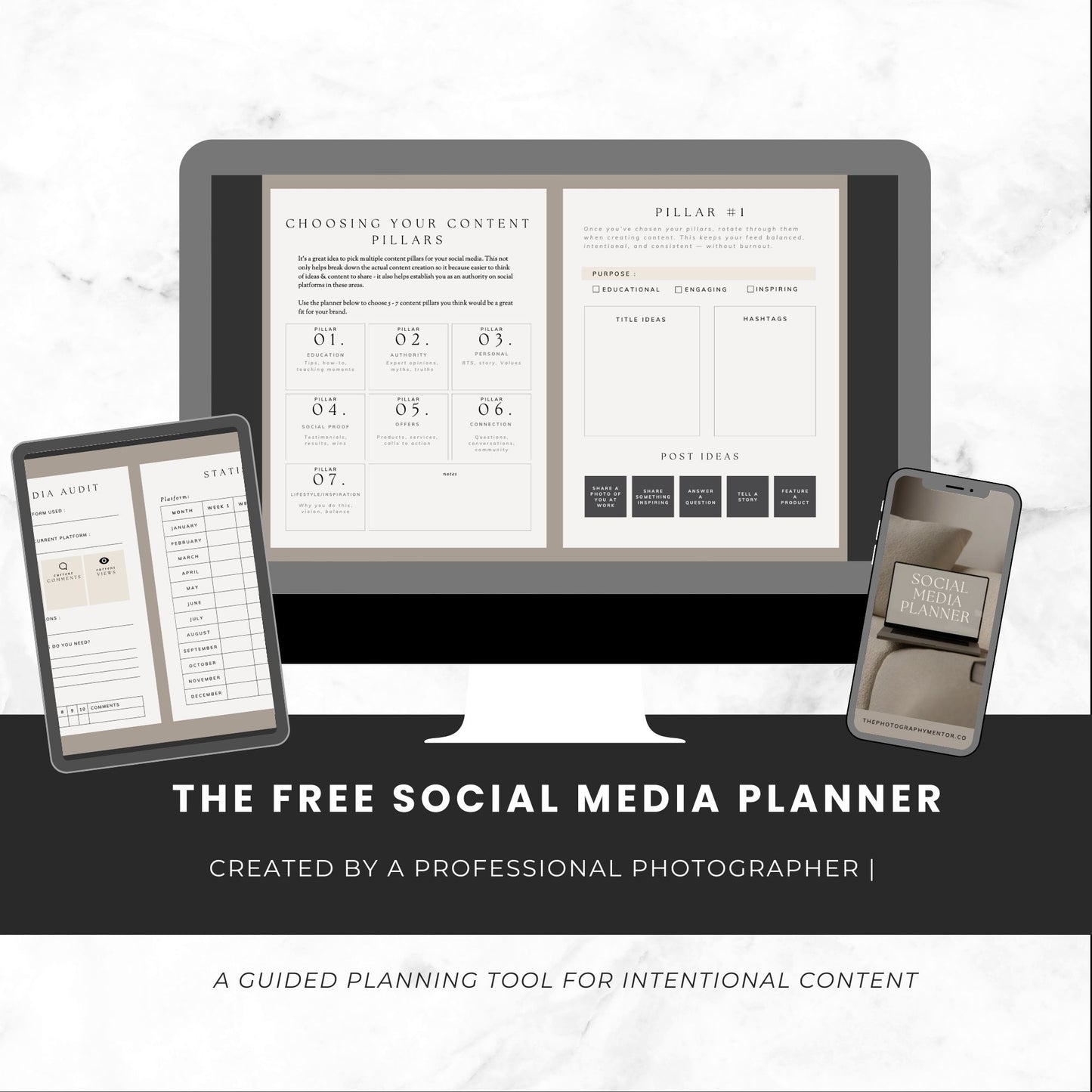 The Photography Mentor Social Media Planner