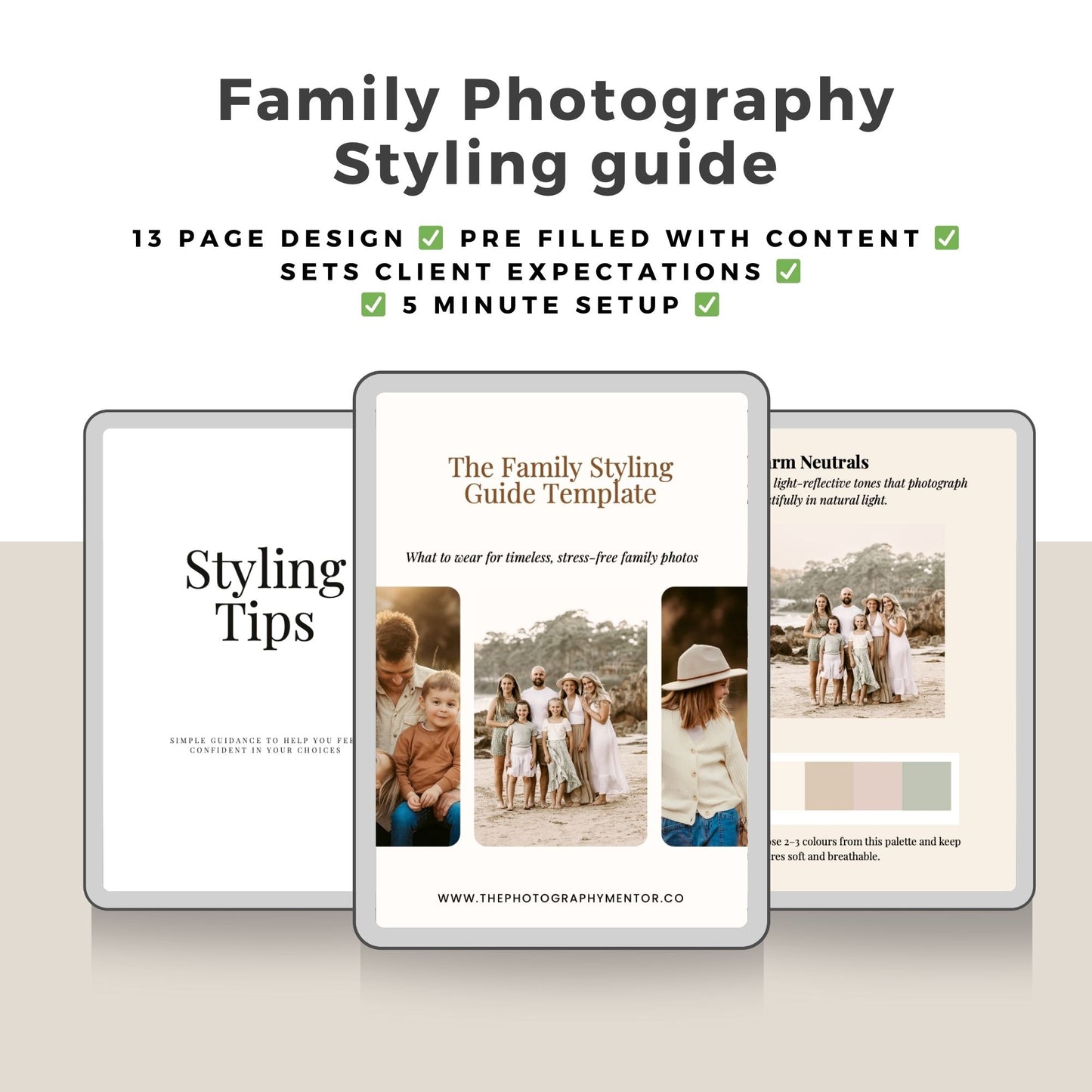Family Photography Styling Guide – Canva Template