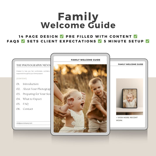 Family Client Welcome Guide – Canva Template for Photographers